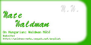 mate waldman business card